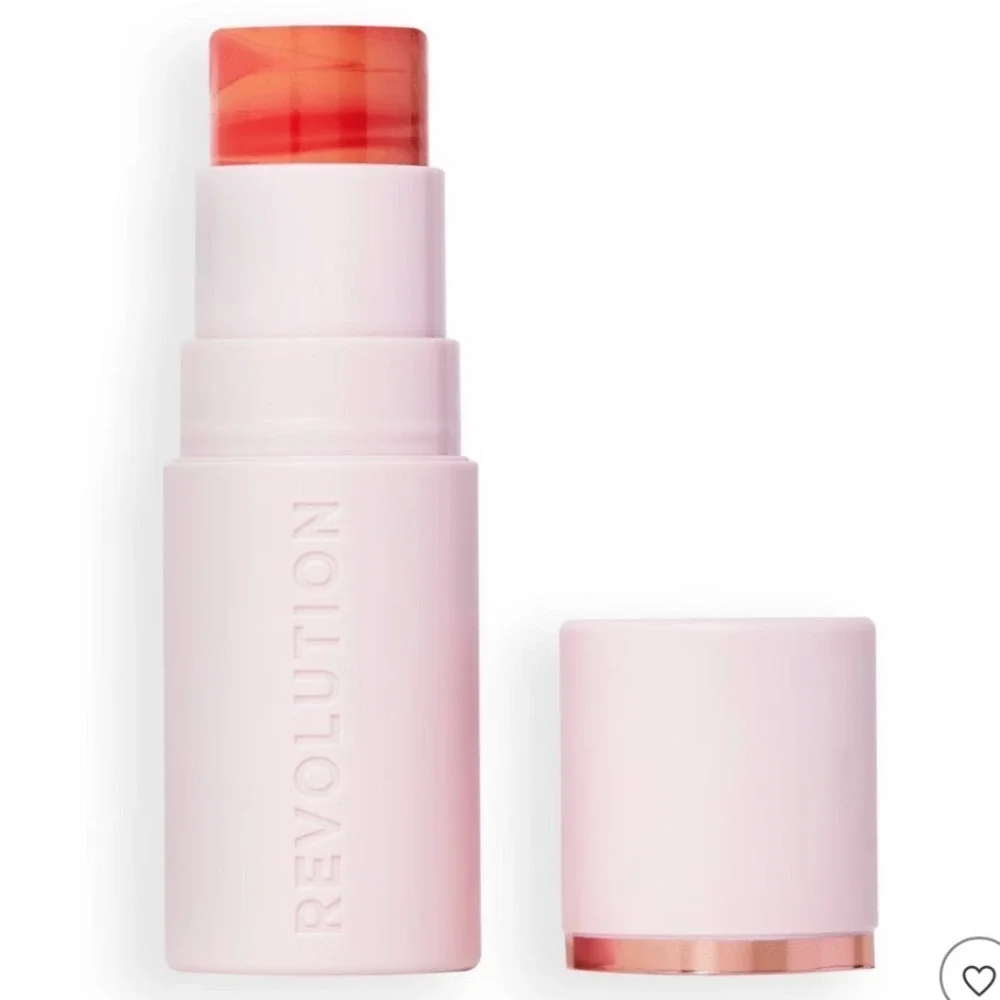 Revolution Beauty Silk Blush Blusher Stick Sunkissed Apricot Cream to Powder